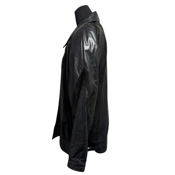 COMINT Vintage Women SZ  L Leather Jacket Dolman Sleeve ARGENTINA Y2K Boho Bombe - Picture 11 of 16